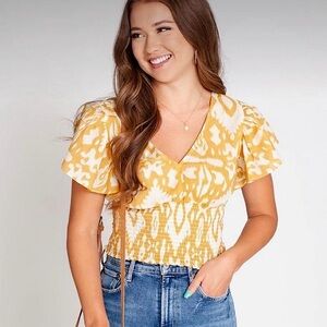 NEW Smocked Cropped Blouse